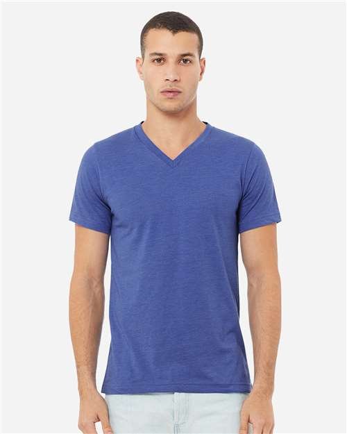 Unisex Heather CVC V-Neck Tee - Image 69