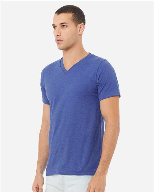 Unisex Heather CVC V-Neck Tee - Image 70