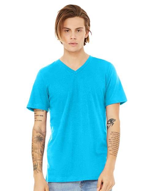 Unisex Heather CVC V-Neck Tee - Image 72