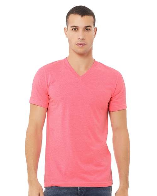 Unisex Heather CVC V-Neck Tee - Image 78