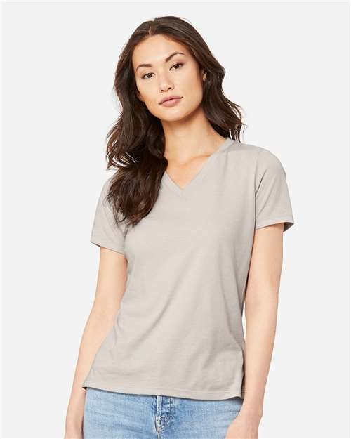 Women's Relaxed Heather CVC V-Neck Tee - Image 14