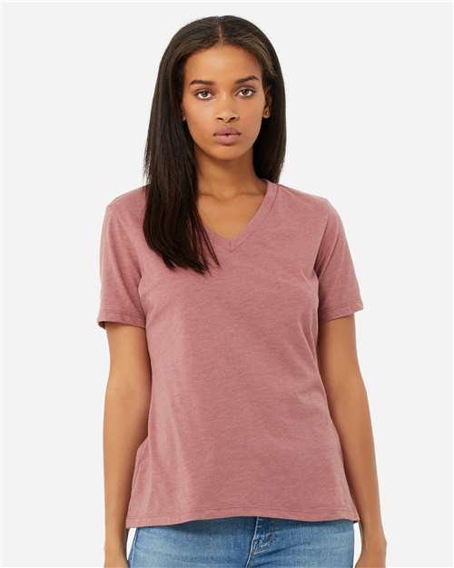 Women's Relaxed Heather CVC V-Neck Tee - Image 21
