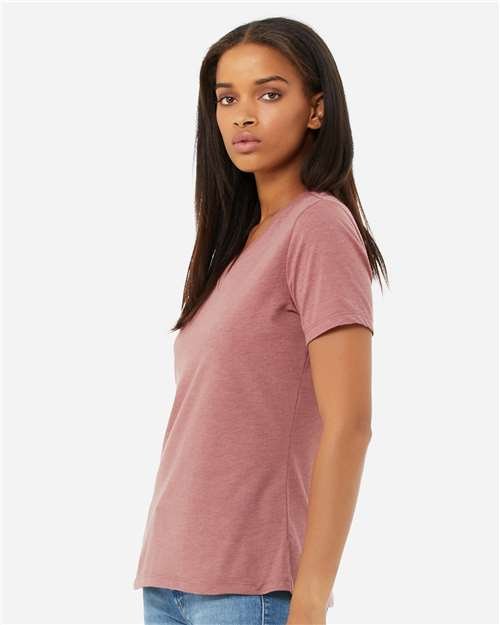 Women's Relaxed Heather CVC V-Neck Tee - Image 22