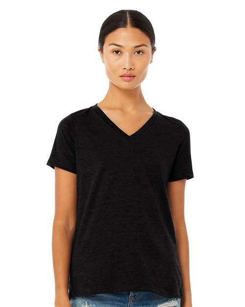 Women's Relaxed Heather CVC V-Neck Tee - Image 57