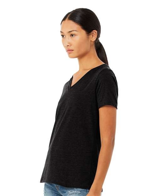Women's Relaxed Heather CVC V-Neck Tee - Image 58