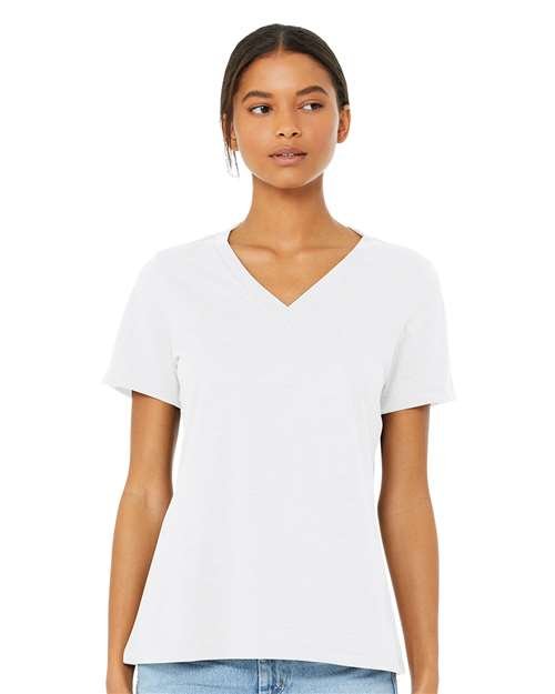 Women's Relaxed Heather CVC V-Neck Tee - Image 63