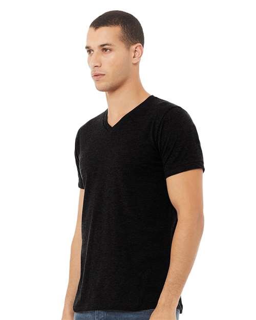 Unisex Heather CVC V-Neck Tee - Image 88