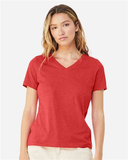 Women's Relaxed Heather CVC V-Neck Tee - Image 42