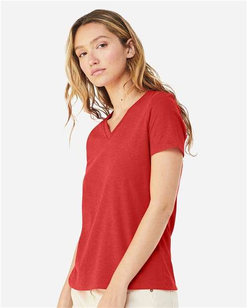 Women's Relaxed Heather CVC V-Neck Tee - Image 43