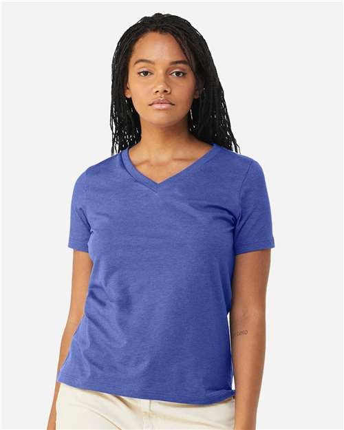 Women's Relaxed Heather CVC V-Neck Tee - Image 51