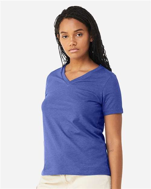 Women's Relaxed Heather CVC V-Neck Tee - Image 52