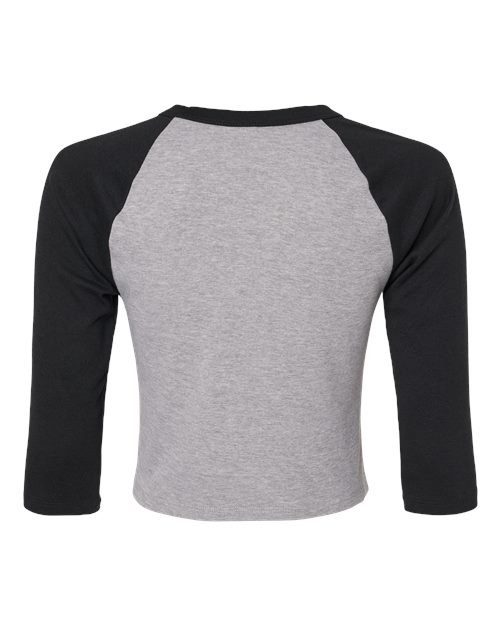 Women's Micro Rib Three-Quarter Raglan Sleeve Baby Tee - Image 3