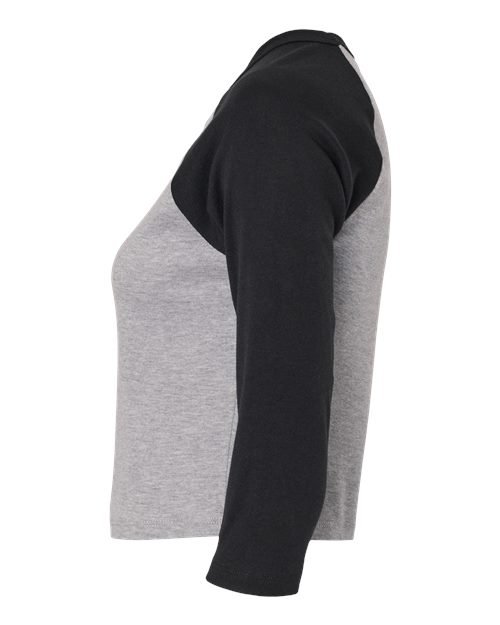 Women's Micro Rib Three-Quarter Raglan Sleeve Baby Tee - Image 4