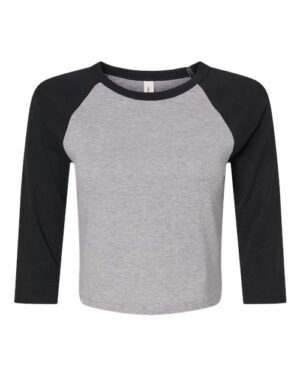Alternative view of Women's Micro Rib Three-Quarter Raglan Sleeve Baby Tee