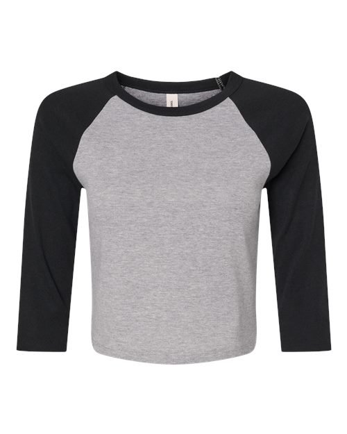Women's Micro Rib Three-Quarter Raglan Sleeve Baby Tee - Image 2