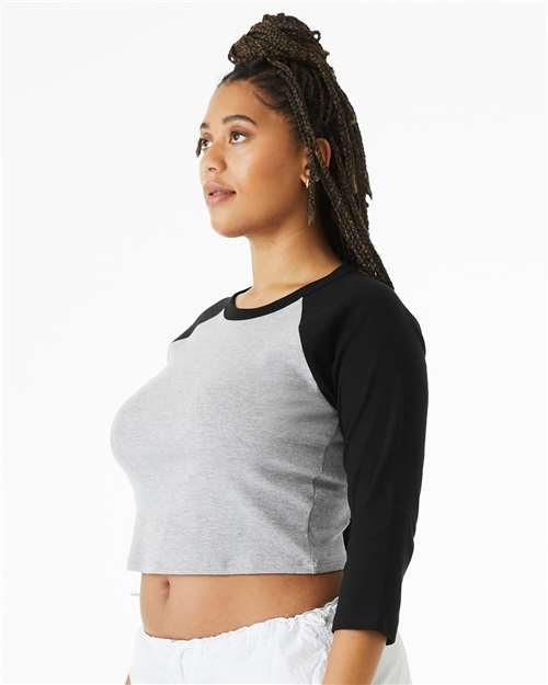 Women's Micro Rib Three-Quarter Raglan Sleeve Baby Tee - Image 6