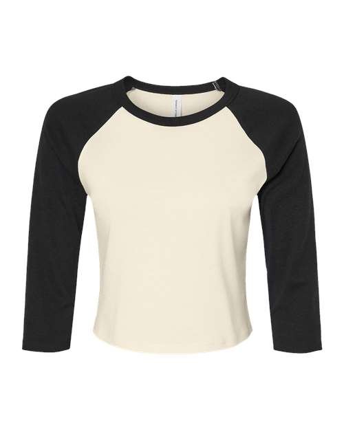 Women's Micro Rib Three-Quarter Raglan Sleeve Baby Tee - Image 8