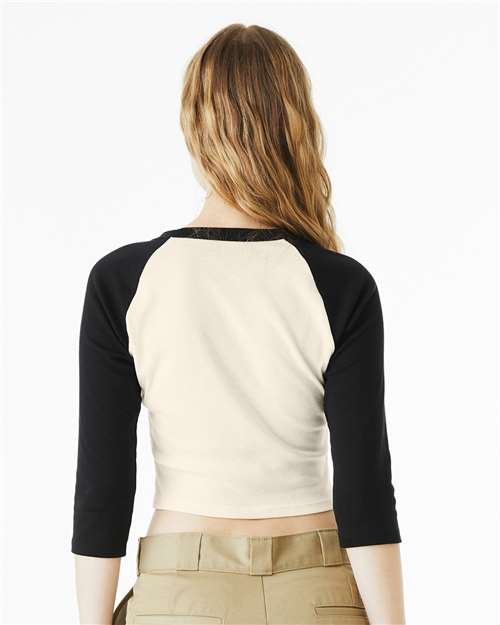 Women's Micro Rib Three-Quarter Raglan Sleeve Baby Tee - Image 13