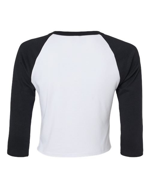 Women's Micro Rib Three-Quarter Raglan Sleeve Baby Tee - Image 15
