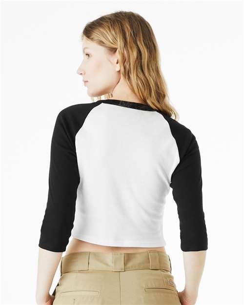 Women's Micro Rib Three-Quarter Raglan Sleeve Baby Tee - Image 19