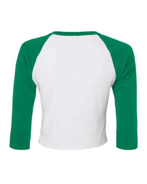 Women's Micro Rib Three-Quarter Raglan Sleeve Baby Tee - Image 21