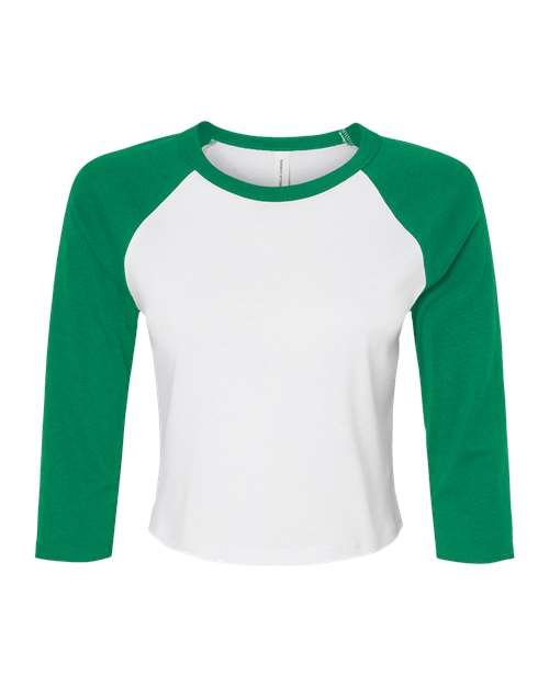 Women's Micro Rib Three-Quarter Raglan Sleeve Baby Tee - Image 20