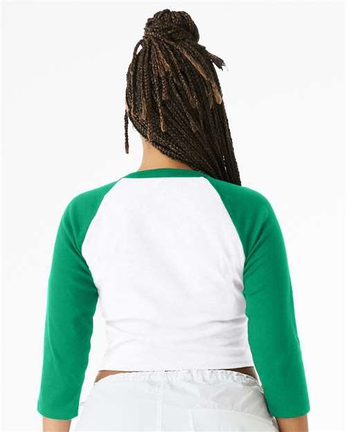 Women's Micro Rib Three-Quarter Raglan Sleeve Baby Tee - Image 25