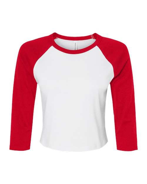 Women's Micro Rib Three-Quarter Raglan Sleeve Baby Tee - Image 32