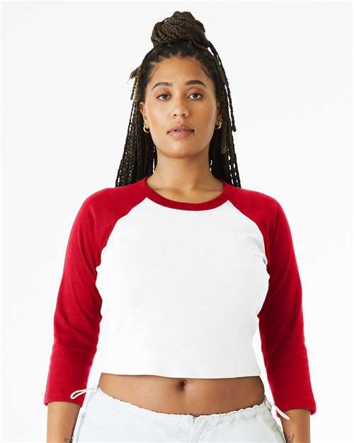Women's Micro Rib Three-Quarter Raglan Sleeve Baby Tee - Image 35