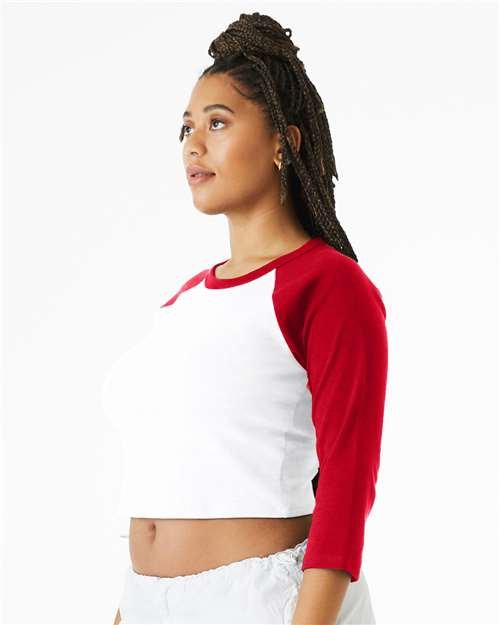 Women's Micro Rib Three-Quarter Raglan Sleeve Baby Tee - Image 36