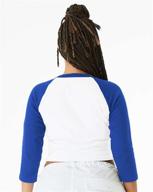 Women's Micro Rib Three-Quarter Raglan Sleeve Baby Tee - Image 43