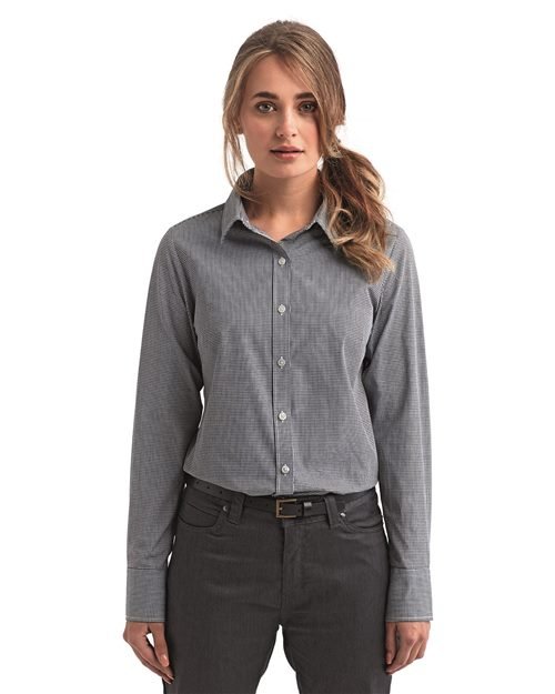 Women's Microcheck Gingham Cotton Shirt - Image 26