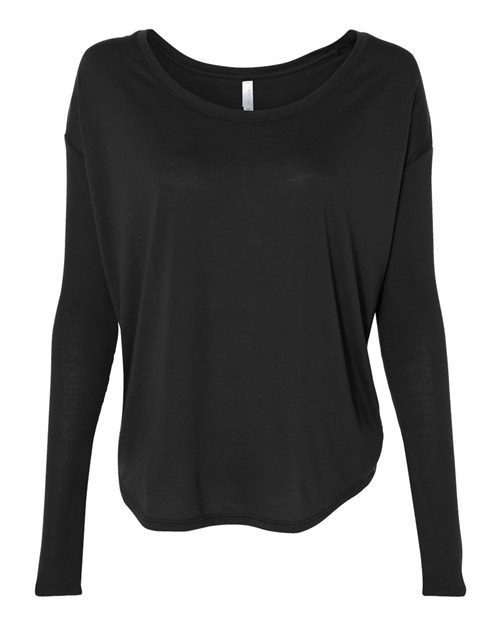 Women’s Flowy 2x1 Ribbed Long Sleeve Tee - Image 8