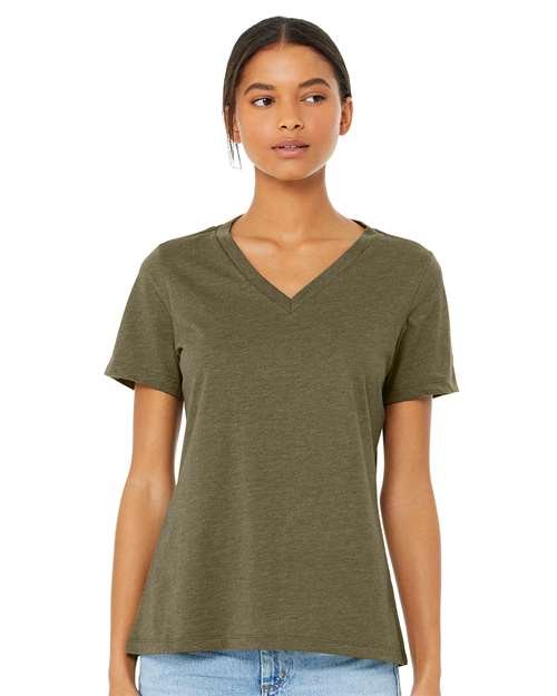 Women's Relaxed Heather CVC V-Neck Tee - Image 30