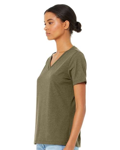 Women's Relaxed Heather CVC V-Neck Tee - Image 31