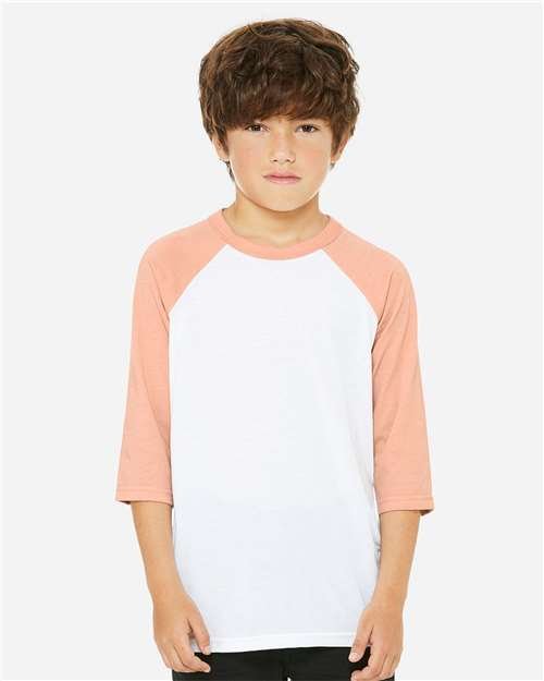 Youth Three-Quarter Sleeve Baseball Tee - Image 11