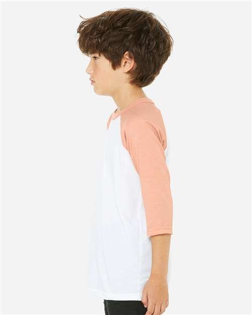 Youth Three-Quarter Sleeve Baseball Tee - Image 12