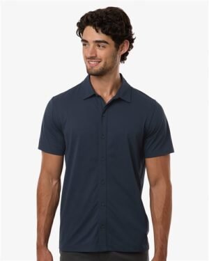 Men's Pro-Flex Sorona® Button Down Short Sleeve Shirt