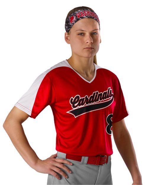 Women's V-Neck Fastpitch Jersey - Image 11
